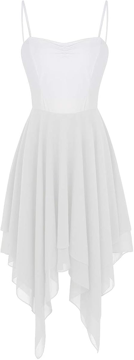 easyforever Women's Elegant Lyrical Ballet Contemporary Dance Dresses Asymmetric Sweetheart Dress: Clothing