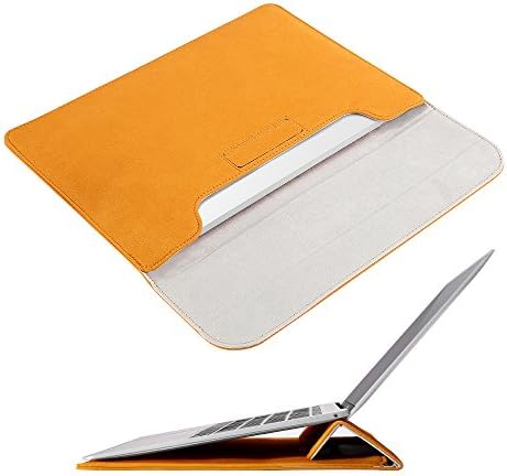 New Macbook 12 Inch Case Sleeve with Stand,iAlegant Ultrabook Bag PU Leather Protective Notebook Carrying Case Cover for New Macbook 12 Inch (Yellow)