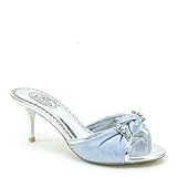 Brieten Women's Rhinestone Mid Heel Slide Sandals Sexy Shoes