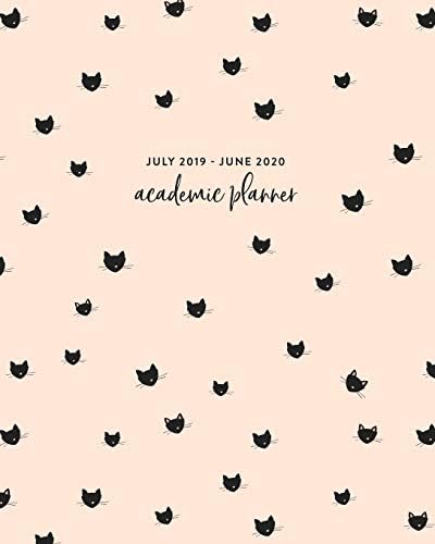 July 2019 - June 2020 Academic Planner: Black Kitty Cats 2019-2020 Peach Weekly & Monthly Dated Calendar Organizer with To-Do's, Checklists, Notes and Goal Setting Pages