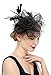 Czioe Flower Cocktail Tea Party Headwear Feather Fascinators Top Hat for Girls and Women (1-a-black)