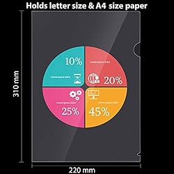 WOT I 48PCS Plastic Clear Document Folders - L-Type