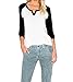 Sarin Mathews Women's Casual V Neck Long Sleeve Baseball Raglan Jersey T-Shirts Black XL