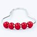 DOTZ Red Roller Shower Curtain Rings - Nickel-Plated Stainless Steel Hooks with Easy Glide Roller Balls | Durable and Polished, Won't Snag or Tear