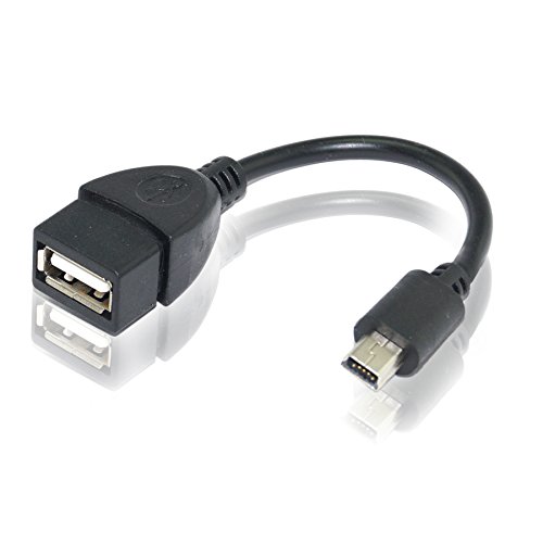Mini USB OTG Cable for Digital Cameras - USB A Female to Mini USB B 5 Pin Male Adapter Cable