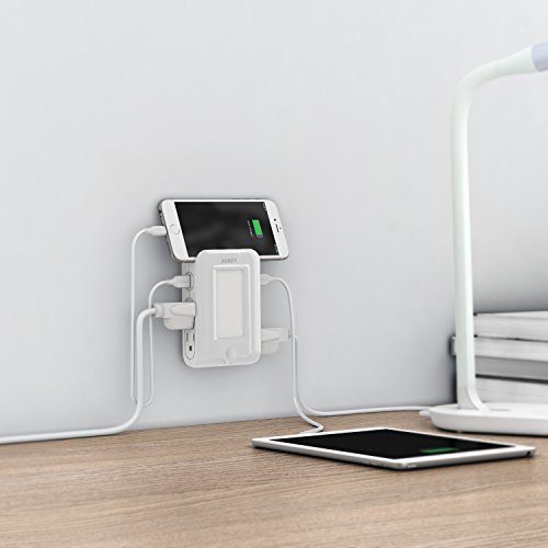 AUKEY USB Outlet with Night Light Plug in, 300 Joules Surge Protection Wall Outlet with 2 USB Charging Ports for Bedroom, Hallway, Bathroom and More - Thumbnail 4