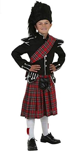 COSKING Scottish Soldier Costume for Boys, Deluxe Kids Halloween Cosplay Outfit