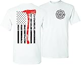 Patriot Apparel Thin Red Line T-Shirt Axe Design (X-Large, White)