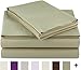 Amazon Basics Lightweight Super Soft Easy Care Microfiber 4-Piece Bed Sheet Set with 14-Inch Deep Pockets, Queen, Olive