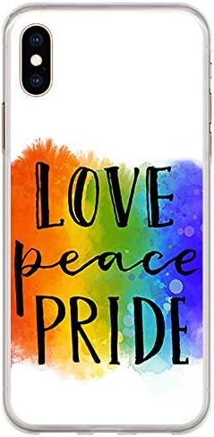 BJJ SHOP Transparent case for [ Iphone XS Max ], TPU flexible silicone shell, design: Color print, love peace pride