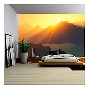Sunset in The Deep Jungle - Removable Wall Mural | Self-Adhesive Large Wallpaper - 66x96 inches