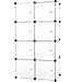 C&AHOME - DIY 8 Cube Organizer Storage Cabinet Wardrobe Closet with Door, Semitransparent