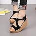 Amlaiworld Women’s Sandals Wedges Shoes Thick Bottom Belt Buckle Shoes Open Toe Sandals Summer Dress Sandals Shoes Blackthumb 2