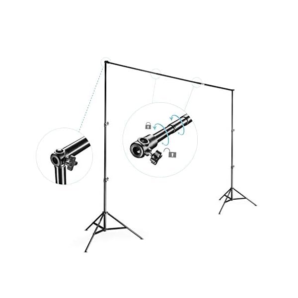 Walimex pro Teleskop Hintergrundsystem L 120-307 cm - stabiles Fotohintergrund System für Studio & Mobil I für… – Bild 5