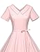 GownTown Women's 1950s Vintage Dresses Bridesmaid Stretchy Swing Dresses with Belt Pink