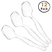 Choice Serving Spoons, Clear, Heavy Duty and Disposable Plastic (Pack of 12 Spoons)
