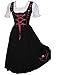 Edelweiss Creek Long 3-Pcs Black & Pink German Embroidered Oktoberfest Dirndl Dress 14 Large