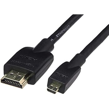 AmazonBasics Flexible and Durable Micro HDMI to HDMI Cable - Supports Ethernet, 3D, 4K HDR and ARC (4K@60Hz, 18Gbps) - 6 Foot, Black