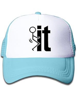 Fck It Mesh Hat Trucker Style Outdoor Sports Baseball Cap With Adjustable Snapback Strap For Kid's Pink