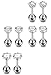 FUNRUN JEWELRY 8PCS 18G Stainless Steel Clear Cubic Zirconia Tragus Earrings for Women Helix Earring Stud Body Jewelry Piercing Set