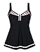 Hilor Women's Tummy Swim Top Flowy Swimsuit Top Retro Tankini Swimdress