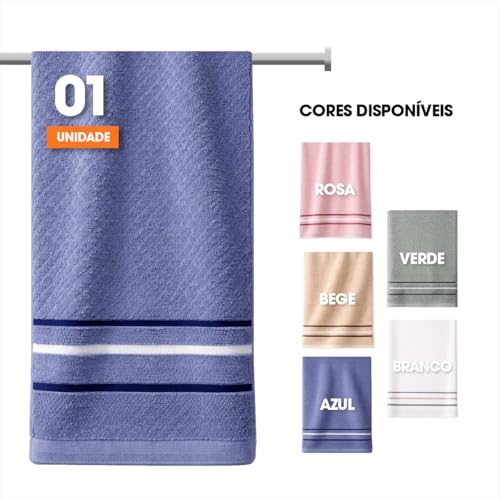 Toalha Banho Gigante Algodão Luxo Macia Alta Absorção Felpuda Premium Fio Penteado Hotel Spa Cor Azul