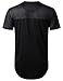 URBANCREWS Men's Hipster Hip Hop Graphic Print Mesh Trim Longline Jersey T-Shirt