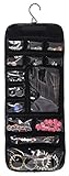 WODISON PU Leather Travel Hanging Jewelry Roll Up Bag Case Organizer Holder
