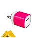 Universal USA Plug USB Travel Adapter US Home Wall Charger for iPhone 6 5 5s 5c 4s 6s 6Plus Samsung HTC Blackberry LG Huawei (4Pack(HotPink,Blue,Green,Orange))