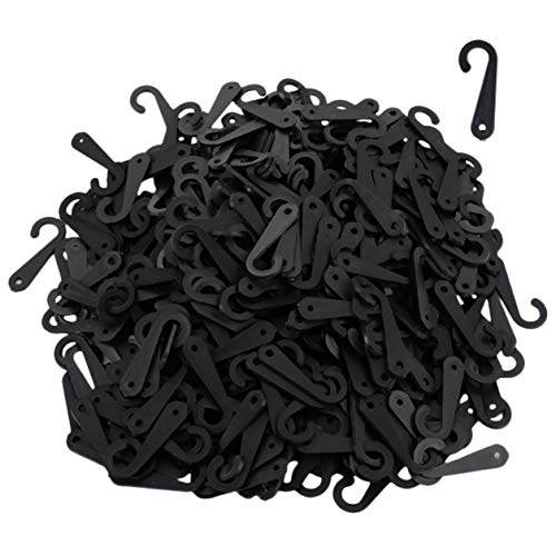 handrong 1000 Pieces Plastic J Hooks Fasteners for Socks T-Shirts Clothing Retail Display Hanger (Balck) - Thumbnail 6