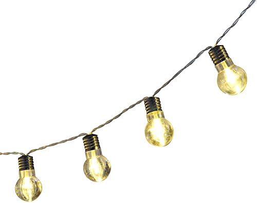Seekingtag Globe String Light With 20 LED Transparent Crystal Balls for Home, Garden, Wedding, Christmas Party - 7.5ft Warm White(2 Modes),Battery Powered
