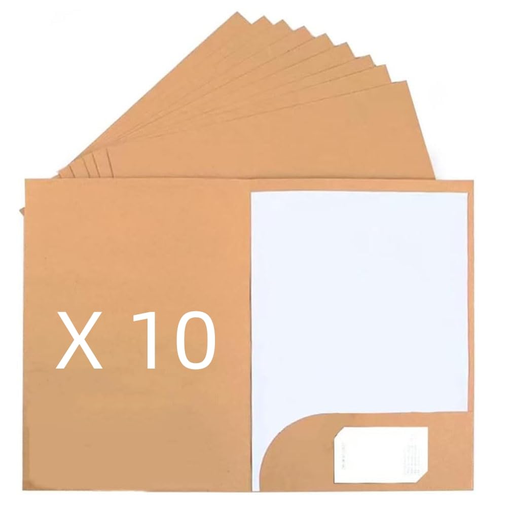 DZOZO 10Pcs A4 File Folder Square Cut Folders Presentation Foolsacp Book Pockets Document Folders Holder Project Folder Paperwork Organiser Single Insert Folder