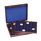 Wooden Coin Presentation Case with 3 Trays for 30