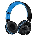 Venstone BT-06 Wireless Bluetooth 4.0 Foldable Headphones with Microphone, FM Radio and Rechargeable Battery - Blue