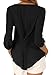 OMZIN Women's Casual Shirts Loose Comfortable Chiffon Blouses BLK L