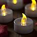 Mars Battery Operated Candles 24 Yellow Flickering LED Candles Tea Lights Free 100 Fake Rose Petals for Windows, Candle Holders, Luminaries, Birthday Candle, Wedding, Stocking Stuffers, Valentines