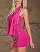 Sexy Mini Slim Dress For Clubwear Party Sleeveless Special Collar, Rose Red