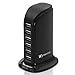 USB Tower Power Adapter 6-Port Smart IC Tech Charging Station with Quick Charge 2.1 for Phone, Tablets, and More (Black) primary