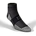 MudGear Quarter Crew Trail Socks, Blister-Resistant, Sweat-Resistant & Quick-Drying for Running, Hiking & Cycling, Non-Slip, Breathable, Cushioned Footbed, Made in USA, 2-Pack, Medium, Gray/Black