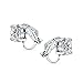 2CT Brilliant Cut Solitaire Round Cubic Zirconia CZ Clip On Stud Earrings For Women Non Piercing Silver Plated Brass