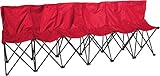 Trademark Innovations Portable Sports Bench With Back - Sits 6 People - (Red)