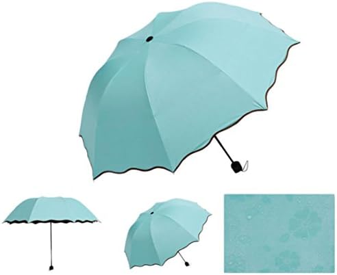 OUBAO Princess Magic Flowers Sun/Rain Folding Umbrella (Green)