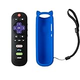 Remote Control Hulu Starz App Shortcut Key for TCL Roku TV RC280 32S305 49S405 49S403 43S303 65S405 55S405 43S405 55S403 32S301 50FS3800 32S3750 32S3800 32S4610R 32s325 Blue Silicone Cover for Free