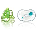 Born Free Bliss 6M+ Orthodontic Shape Pacifier, 2-Pack (Blue & Green)