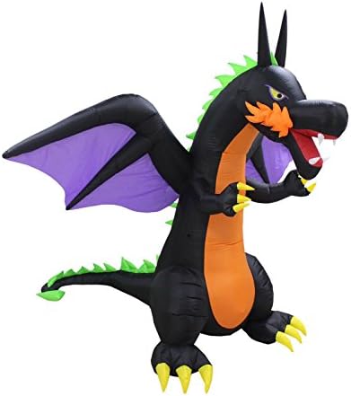 Durable The Holiday Aisle Halloween Fire Dragon Inflatable with Wings Decoration