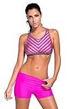 MILAKOO Womens Bikini Set Striped Sport Bra Two-Piece Swimsuit