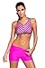 MILAKOO Womens Bikini Set Striped Sport Bra Two-Piece Swimsuit