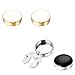 ORAZIO 2 Pairs Black Gold Tone Round Cuff Button Covers for Men Women Cuff Links for Shirts