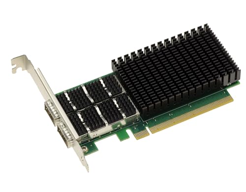 KALEA-INFORMATIQUE PCIe Gen 4.0 PC Dual 100G QSFP56 2 Port Network Controller Card - Mellanox ConnectX 6 Chipset Support 100GbE 50GbE 40GbE 25GbE 10GbE