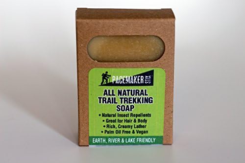 Pacemaker Stix Biodegradable all Natural Trail Soap Bar with Insect Deterrents for Hiking, Backpacking, Canoeing in the Wilderness. Earth River and Lake Friendly. 4 Ounces
